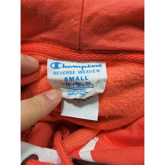 Champion Reverse Weave All Over Print Salmon Hoodie - Small - Picture 5 of 6